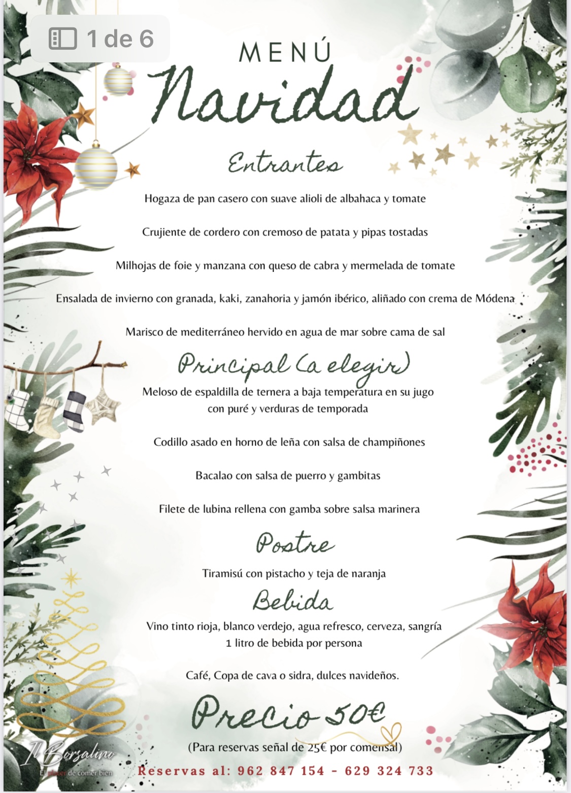 Menú Navidad adultos